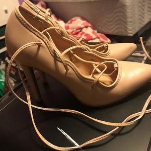 Lauren Conrad lace up heels